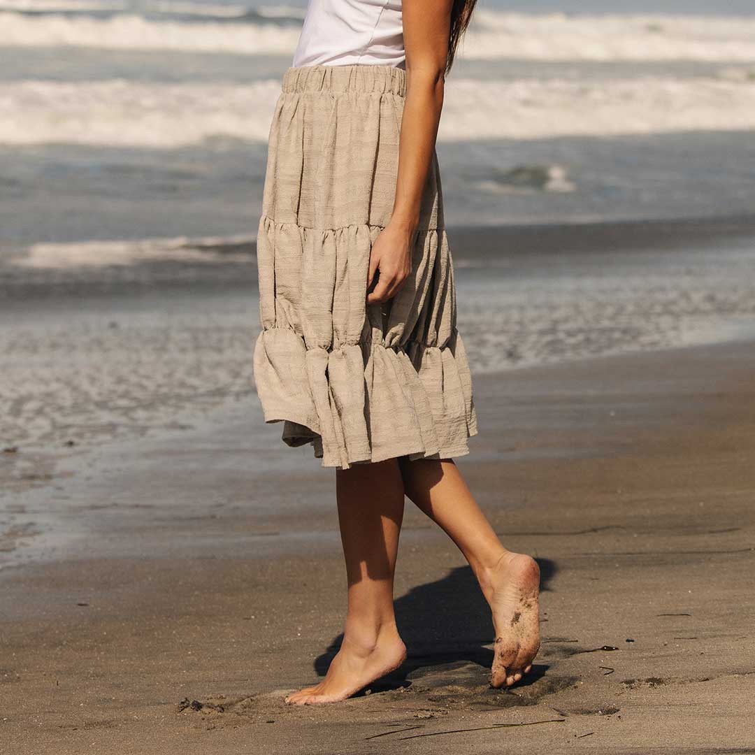Short Tiered Skirt, Dune - Image 4