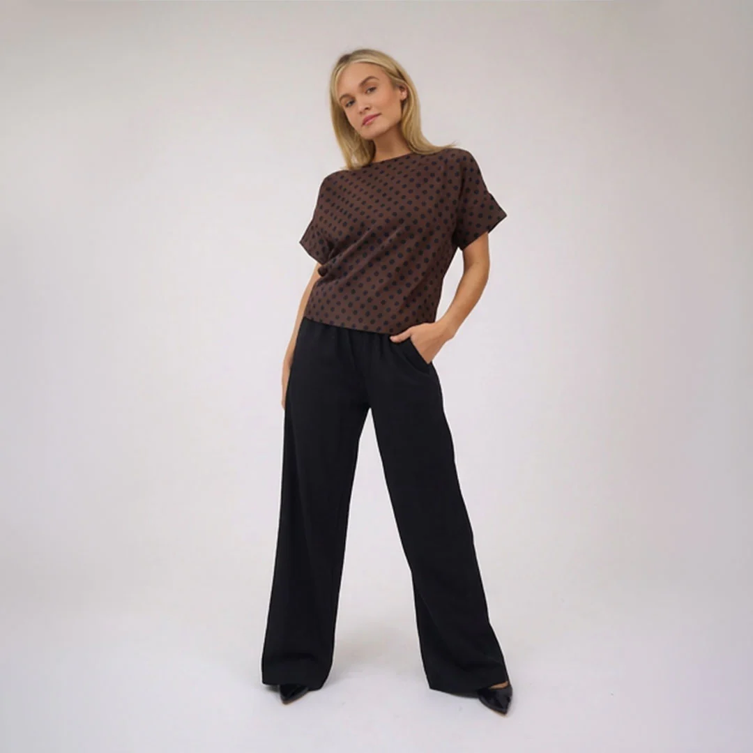 Slip On Trouser, Black - Image 3