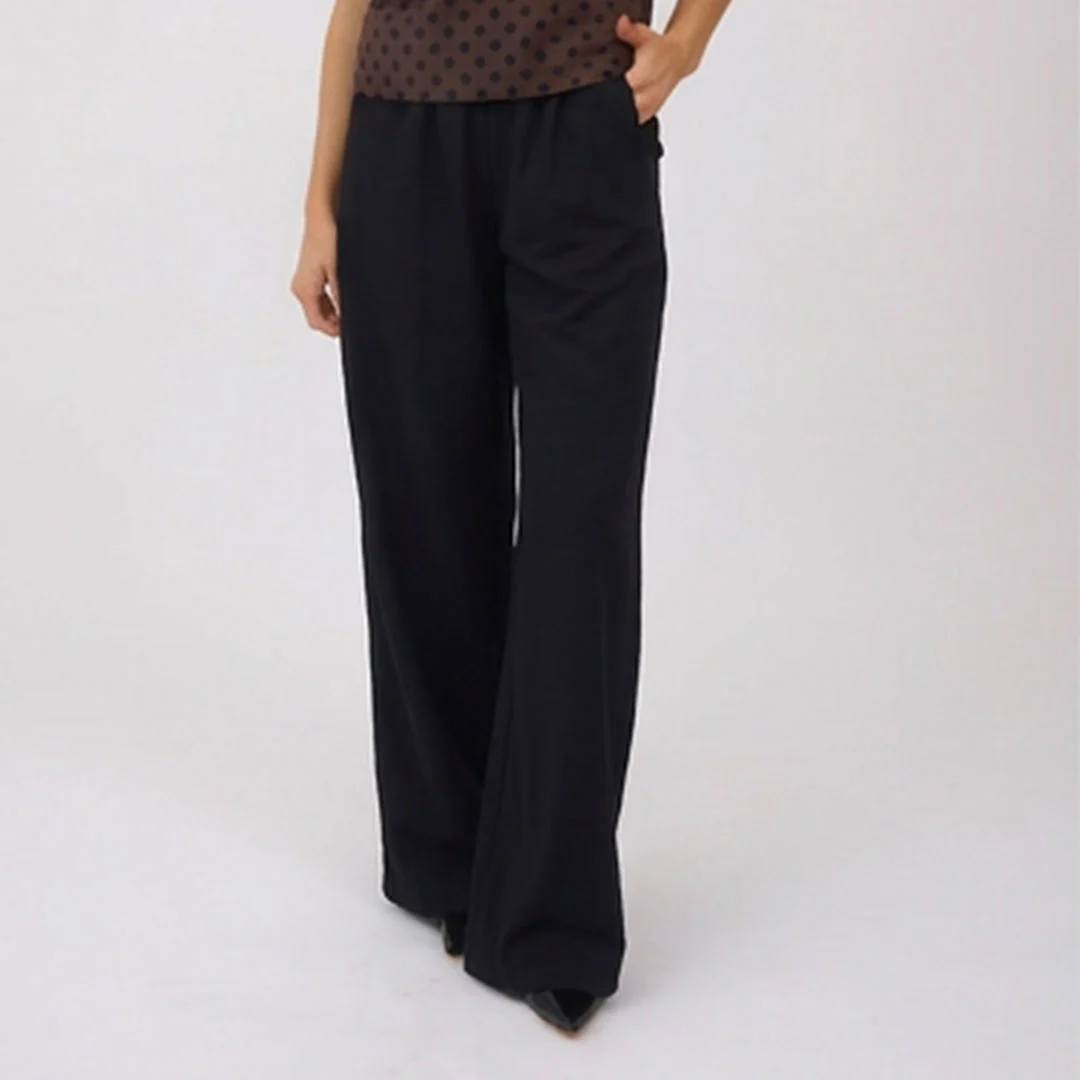 Slip On Trouser, Black - Image 4