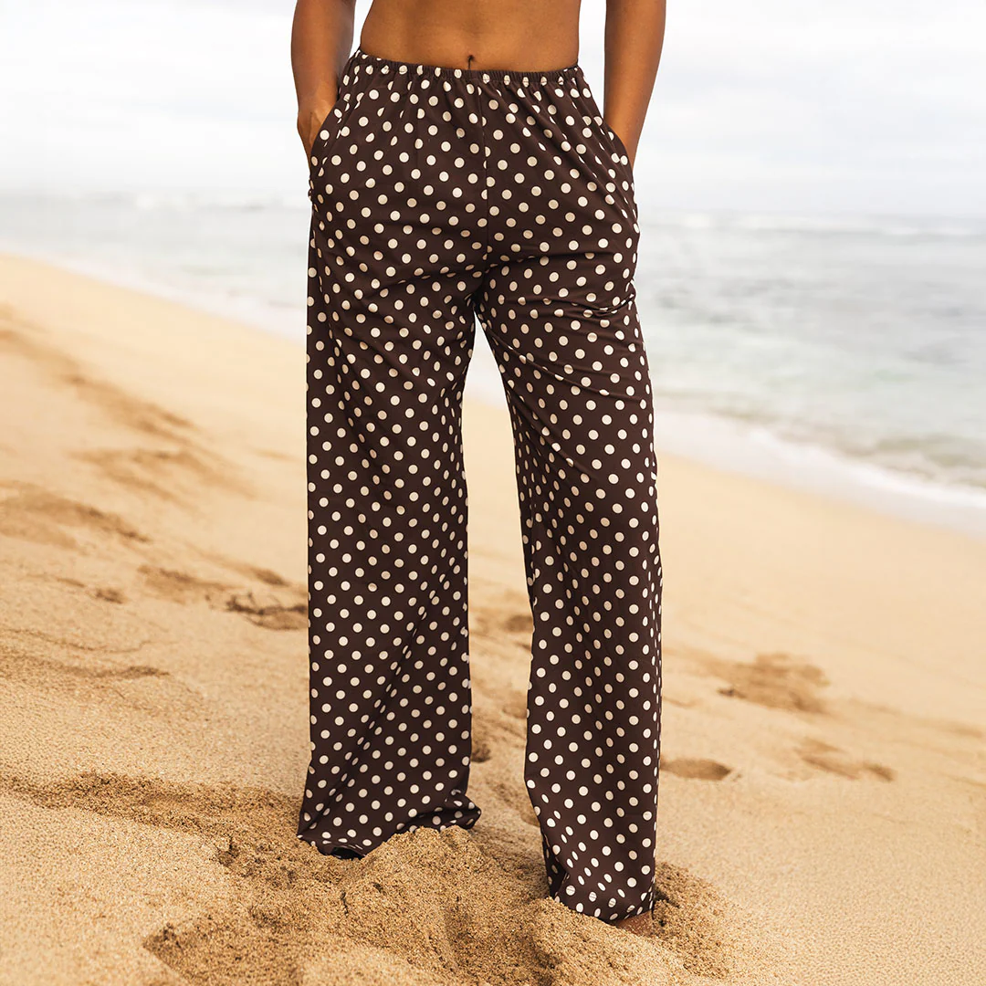 Slip On Trouser, Cream Cocoa Dot - Image 3