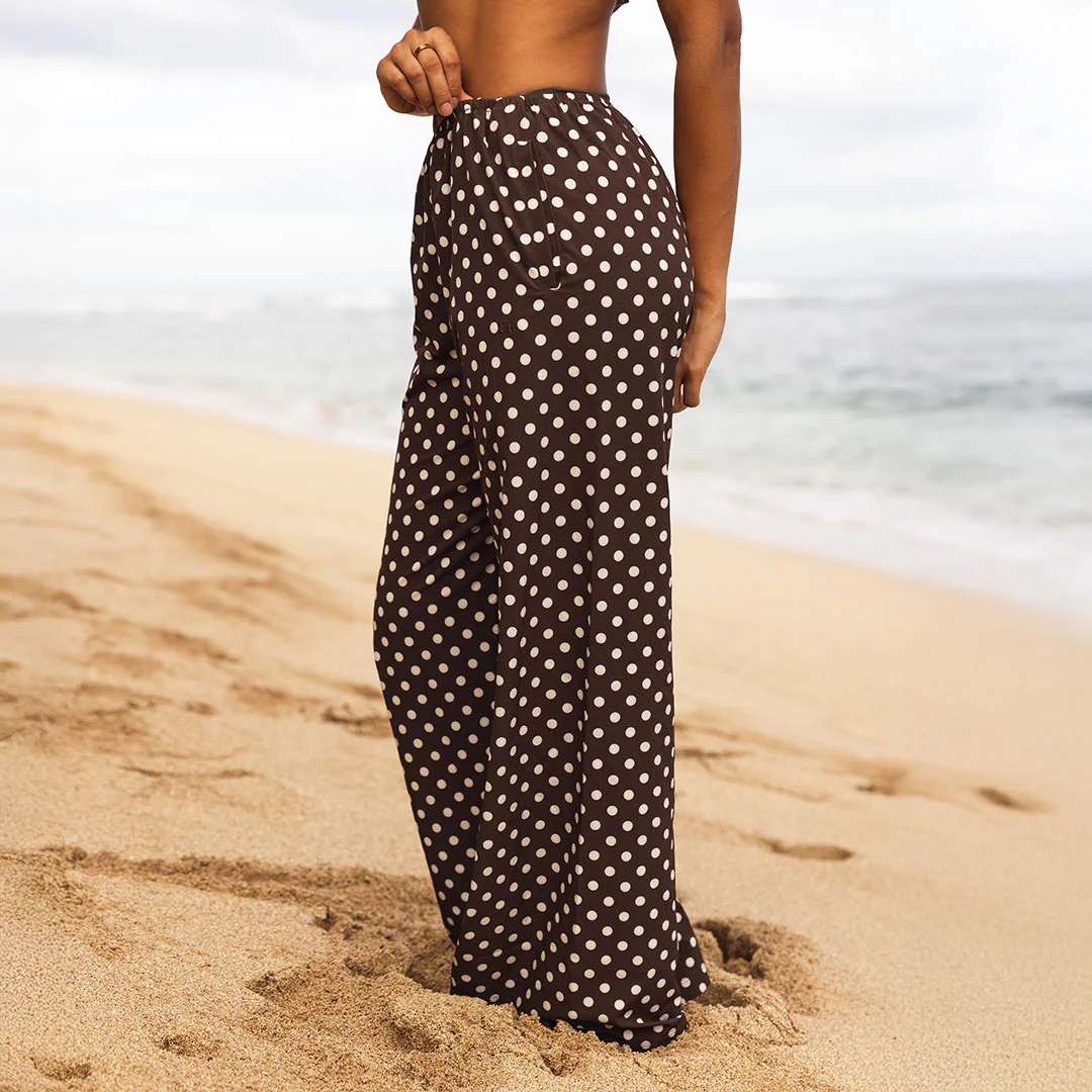 Slip On Trouser, Cream Cocoa Dot - Image 5
