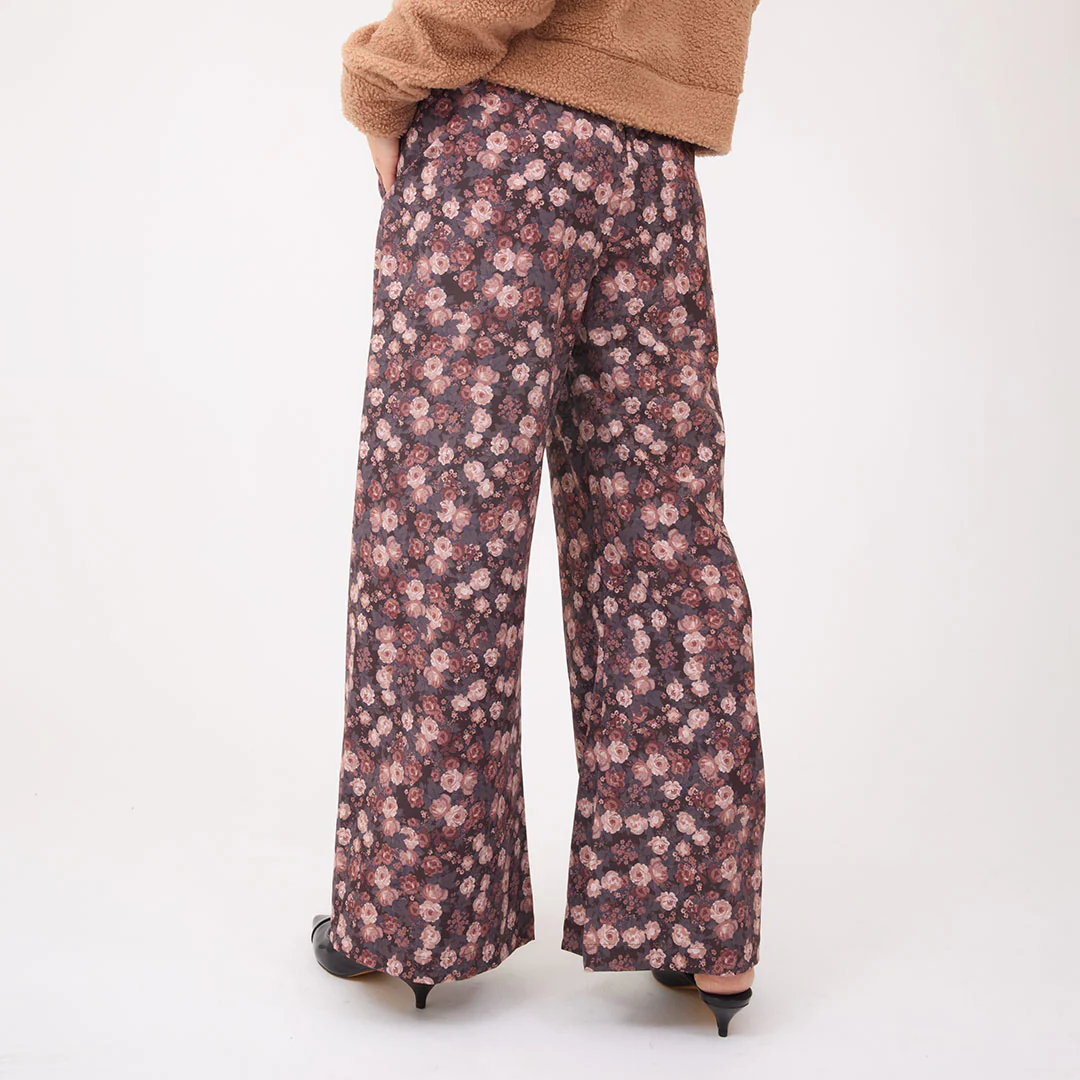 Slip On Trouser, Walnut Micro Floral - Image 7