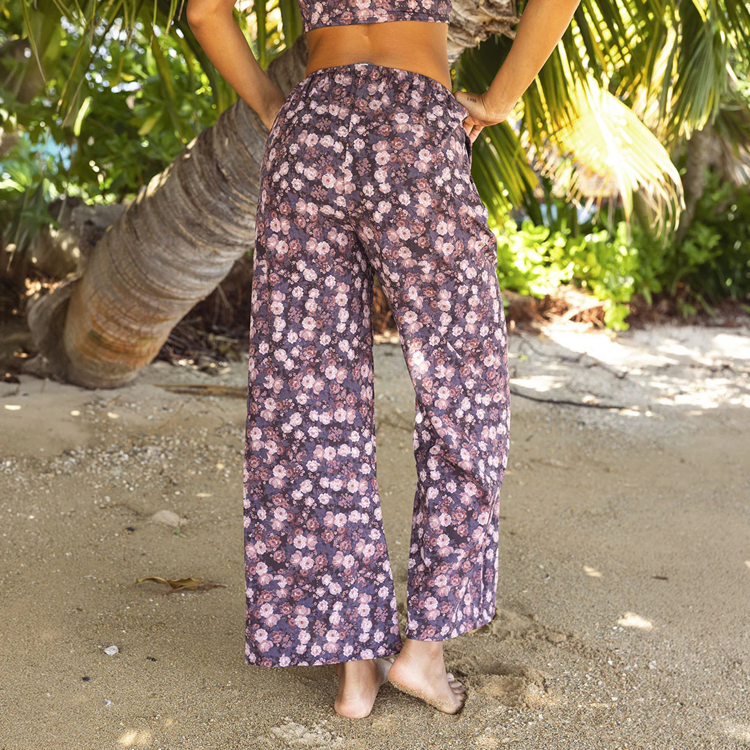 Slip On Trouser, Walnut Micro Floral - Image 9