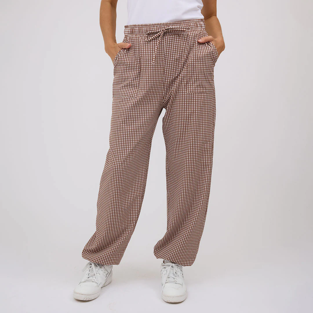 Society Joggers, Toffee Gingham