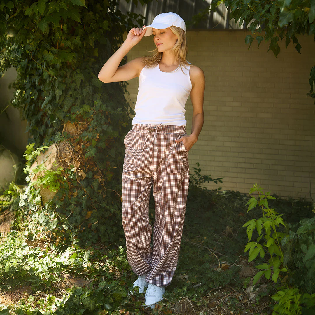 Society Joggers, Toffee Gingham - Image 2