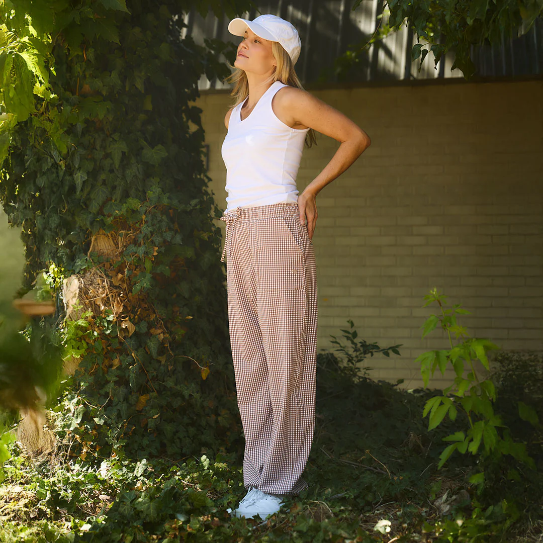 Society Joggers, Toffee Gingham - Image 8