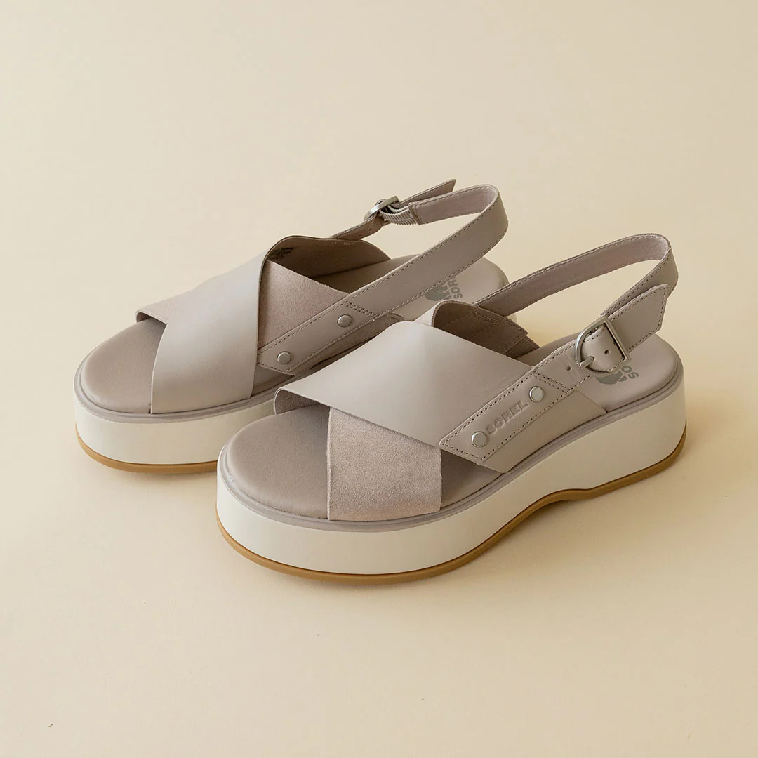Sorel Dayspring Crisscross Sandal-Crushed Clay/Chalk - Image 4