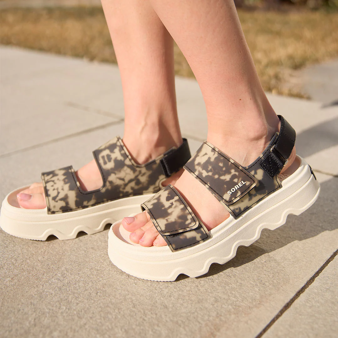 Sorel Kinetic Sunchase Ankle Strap, Black/Chalk