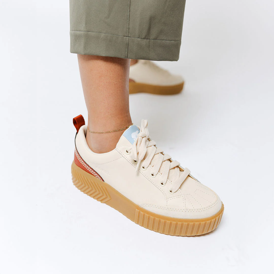 Sorel Ona Ave Low Sneaker WP-Honey White, Sanguine - Image 4