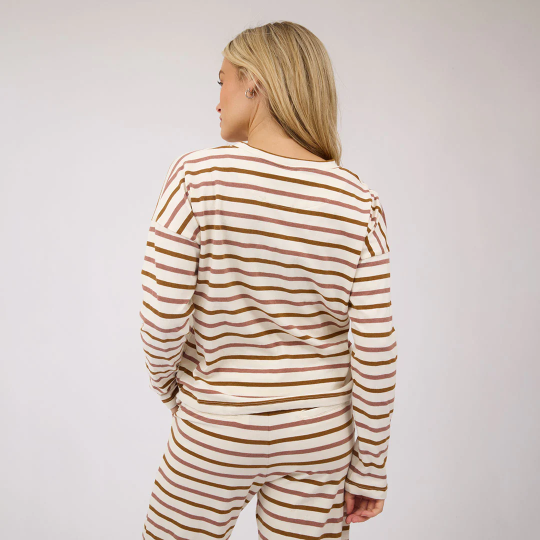 Striped Basic Long Sleeve, Mauve - Image 6