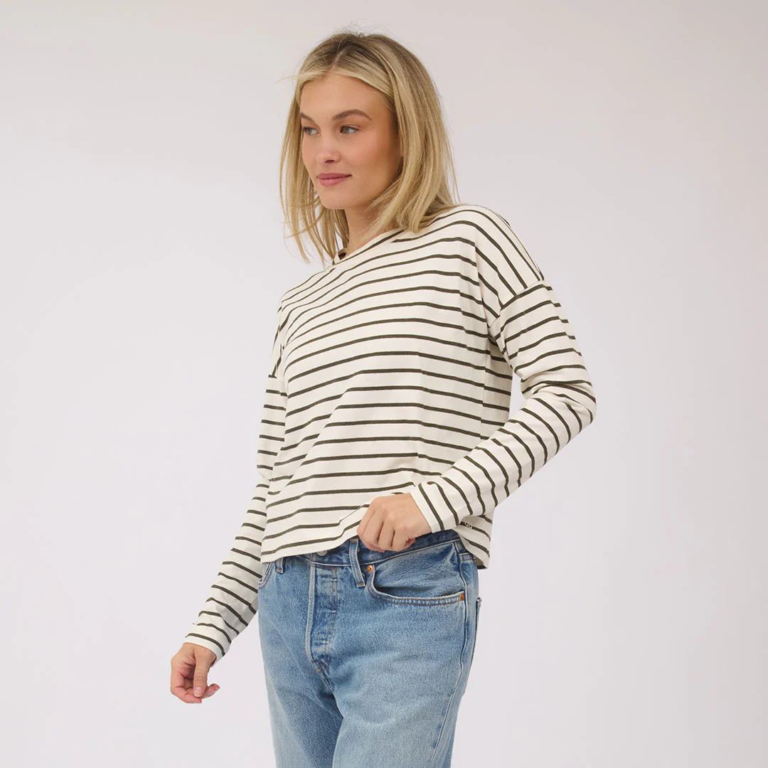 Striped Basic Long Sleeve, Pine - Image 4