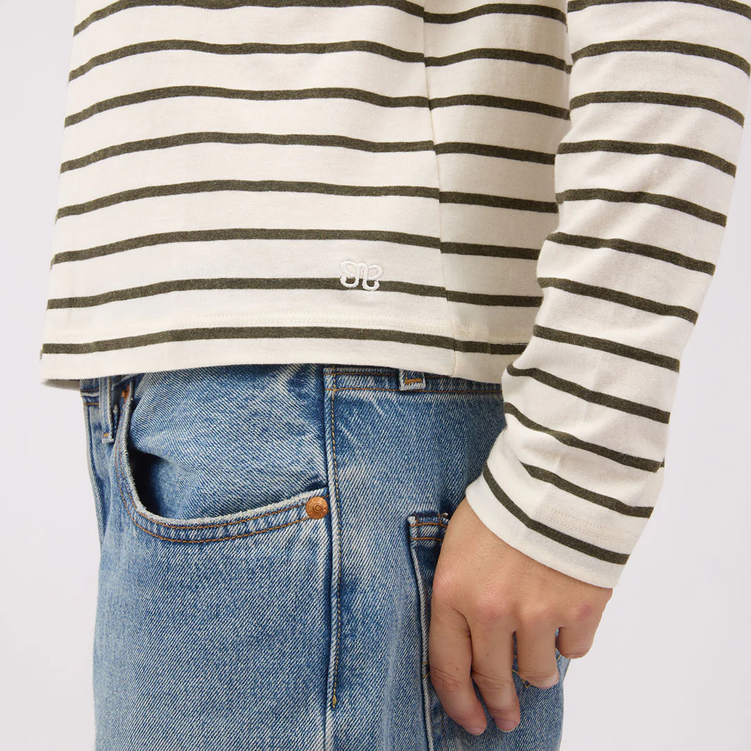Striped Basic Long Sleeve, Pine - Image 6