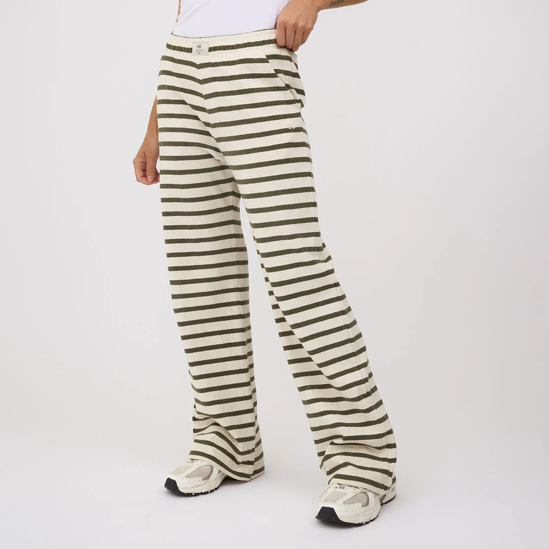 Striped Pants, Olive and Cream - Image 4