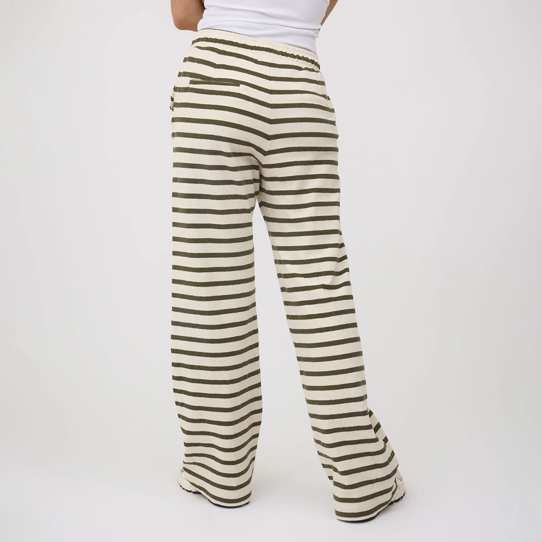 Striped Pants, Olive and Cream - Image 6