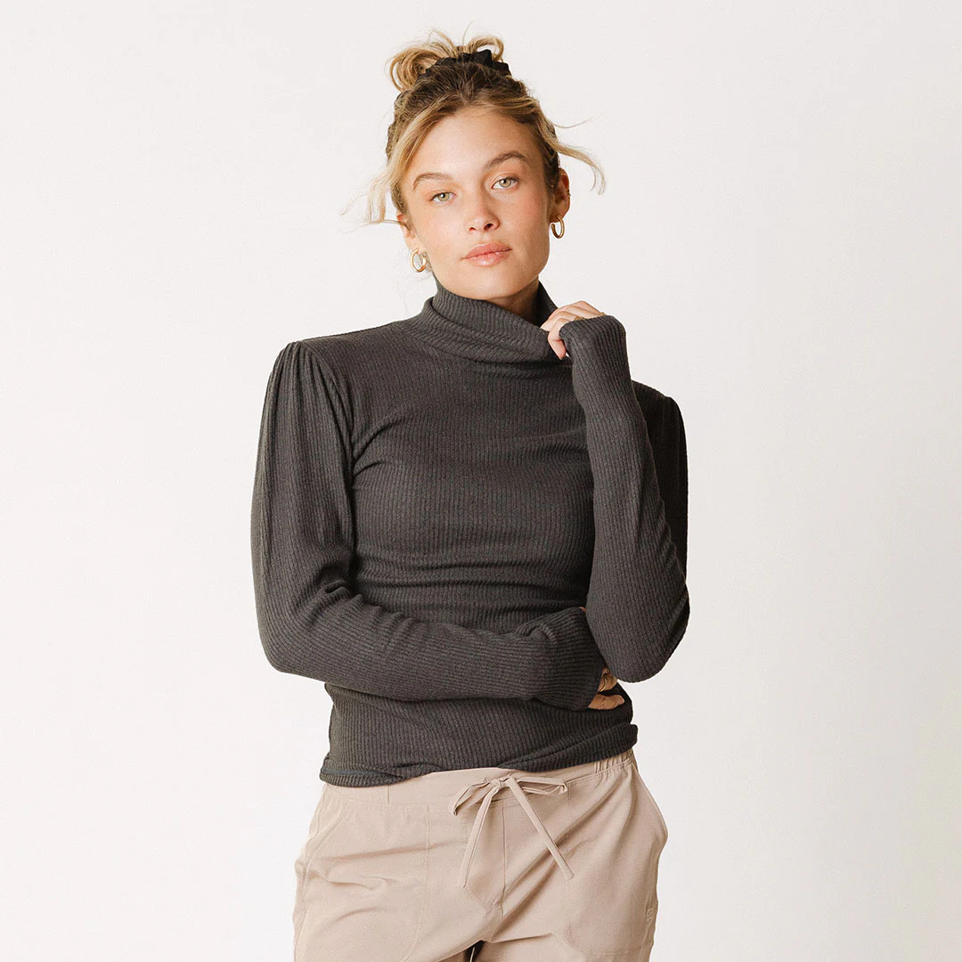 Sydney Turtleneck, Charcoal - Image 6