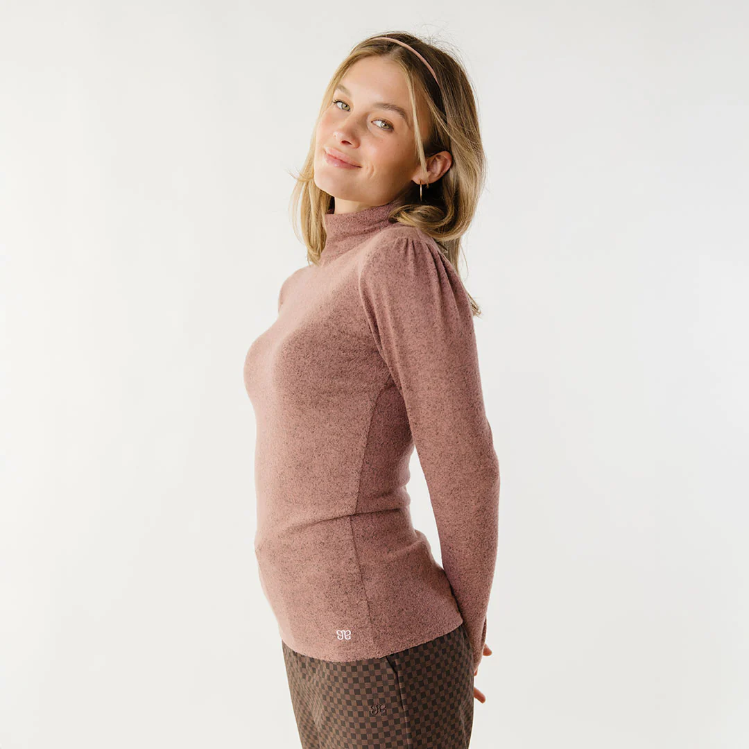 Tatum Turtleneck, Berry - Image 2
