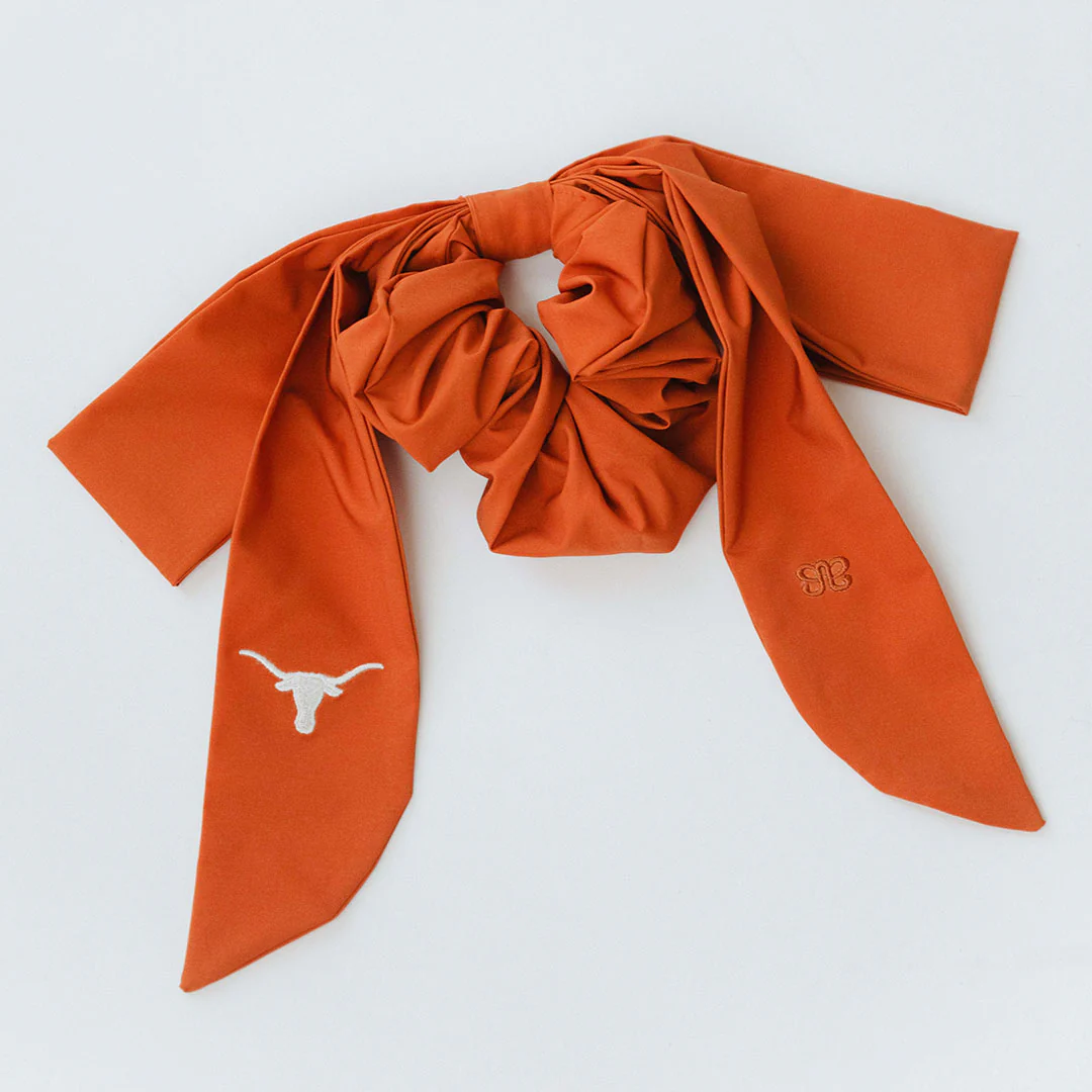 Texas Bow Scrunchie, Burnt Orange - Image 3