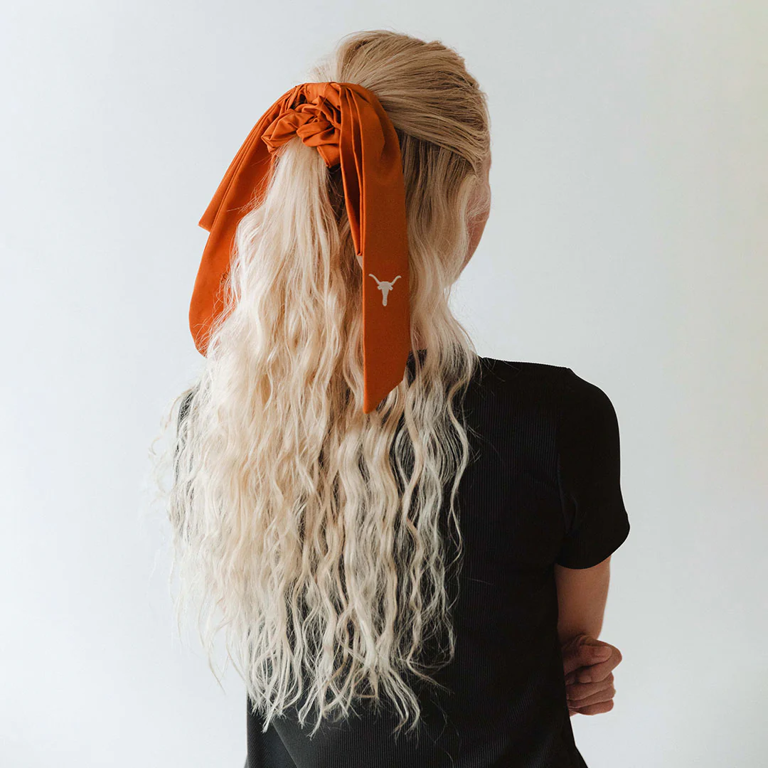 Texas Bow Scrunchie, Burnt Orange - Image 5