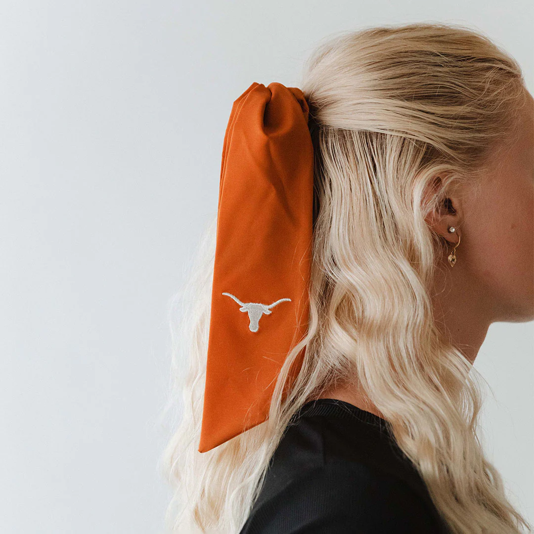 Texas Bow Scrunchie, Burnt Orange - Image 6