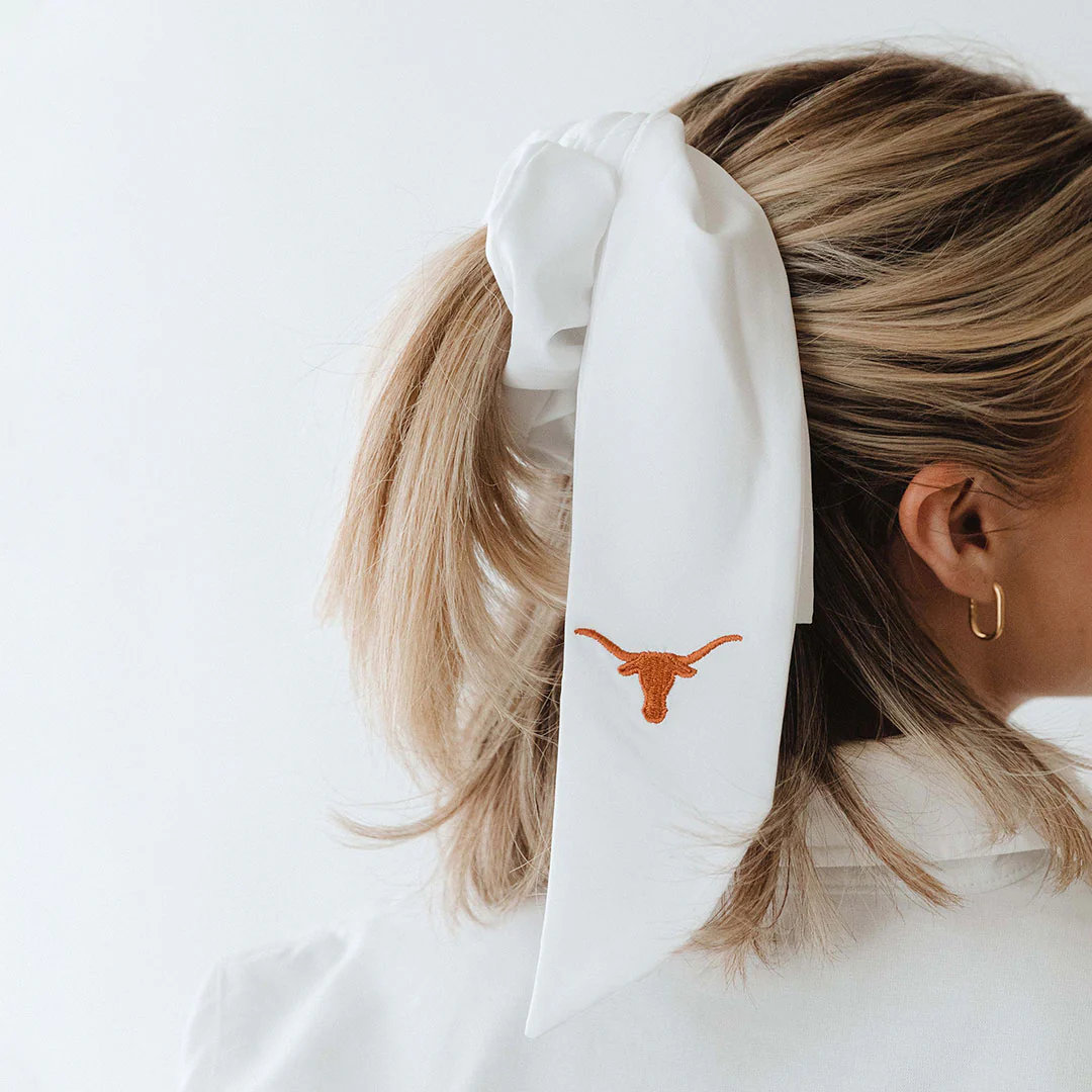Texas Bow Scrunchie, White - Image 2