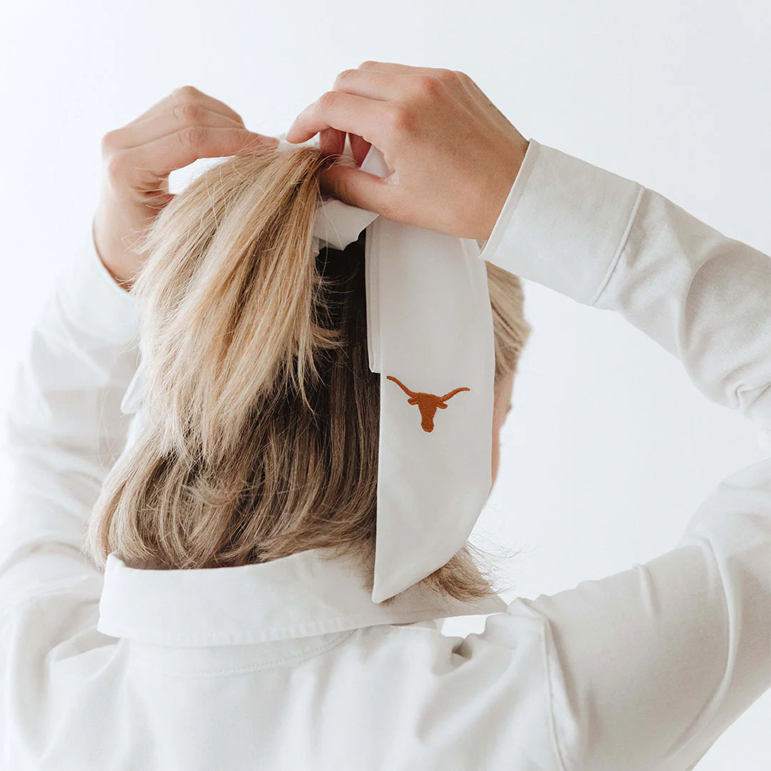 Texas Bow Scrunchie, White - Image 3