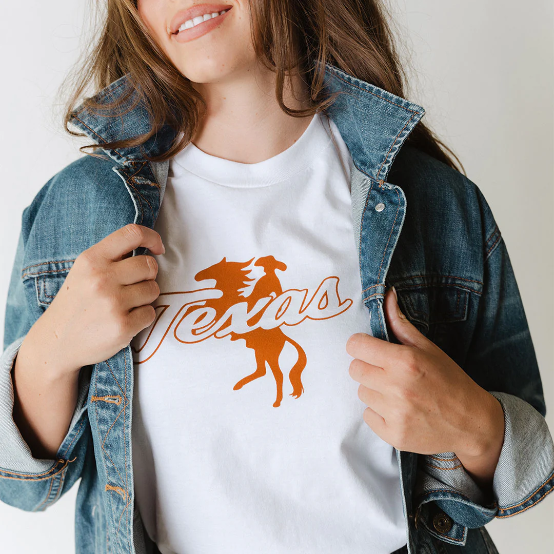 Texas Cowboy Graphic T-Shirt, White - Image 5