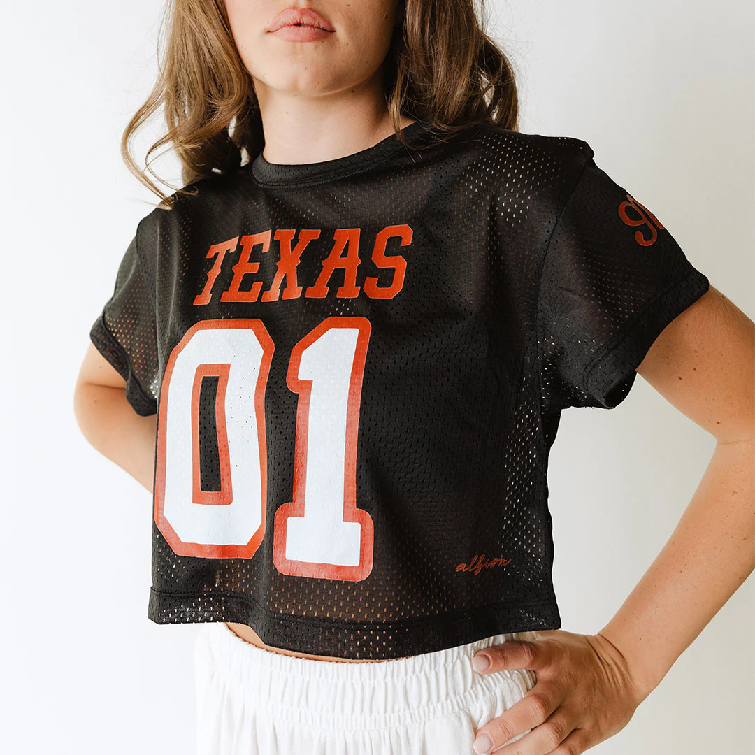 Texas Cropped Jersey, Black - Image 3