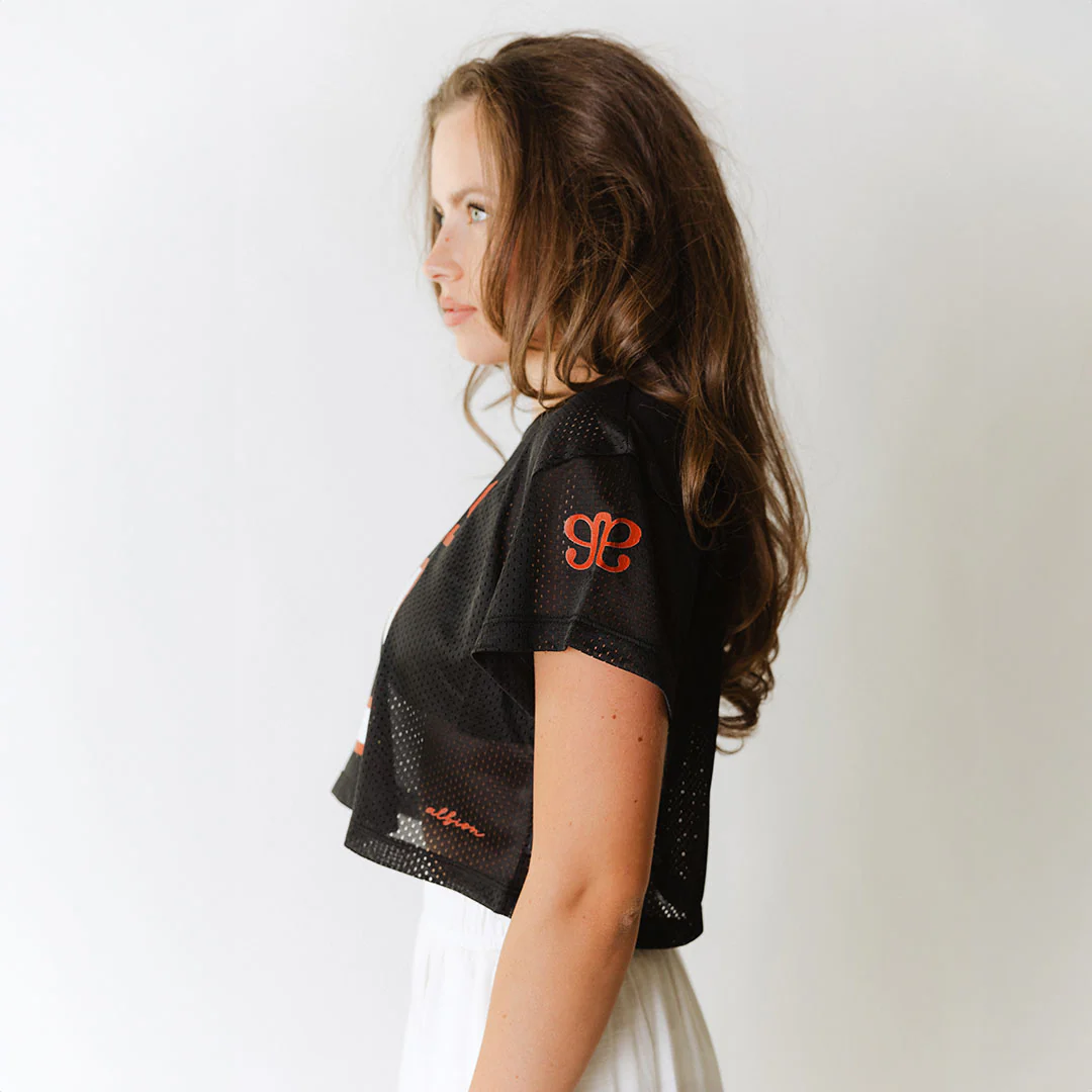 Texas Cropped Jersey, Black - Image 4