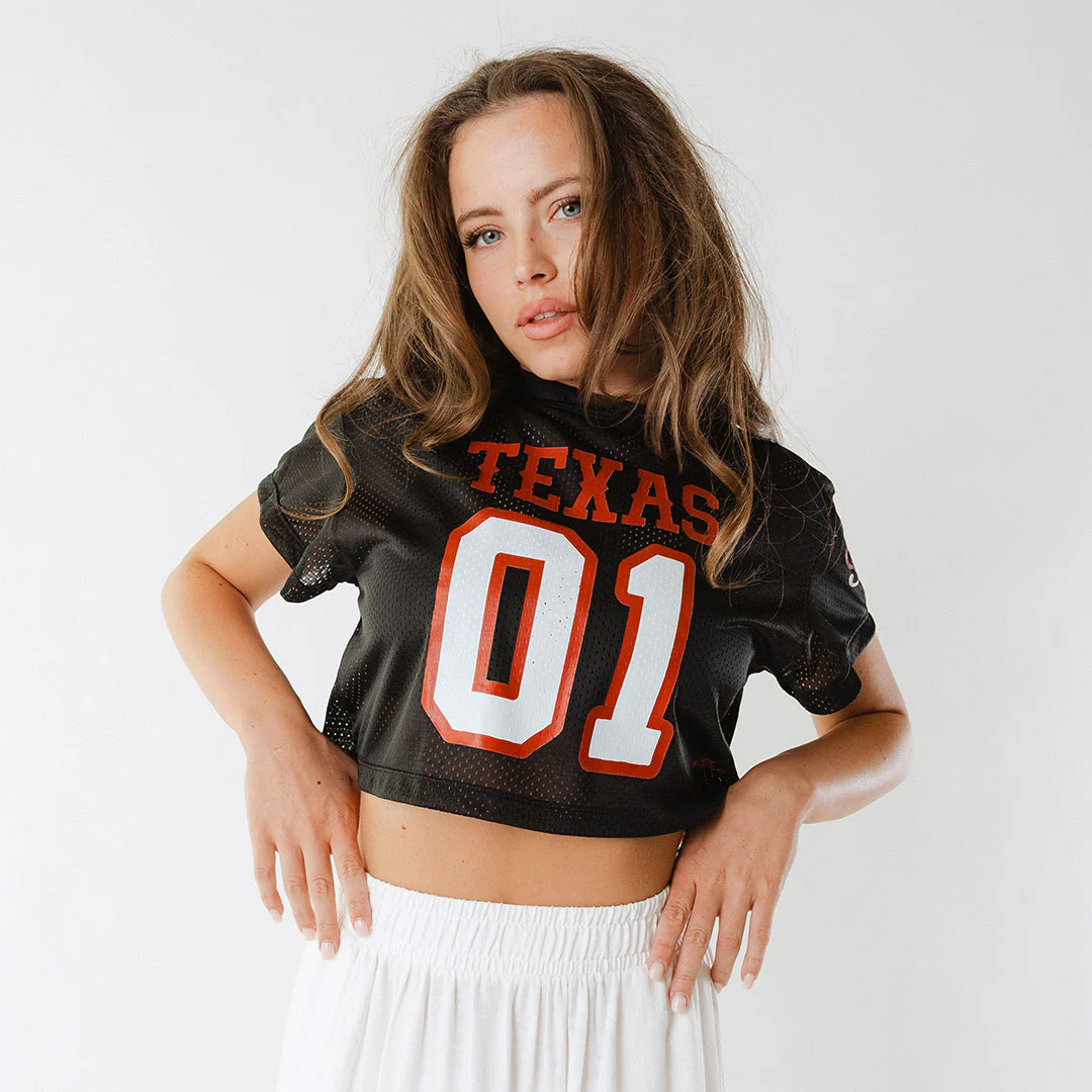 Texas Cropped Jersey, Black - Image 6