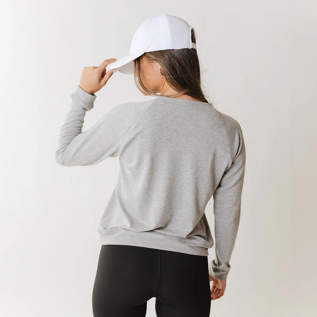 Texas Embroidered Campus Crew, Heather Grey - Image 3