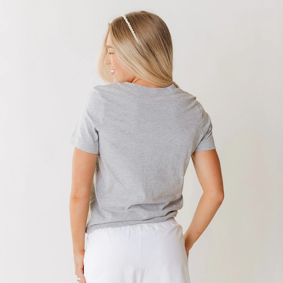 Texas Embroidered Tee, Heather Grey - Image 7