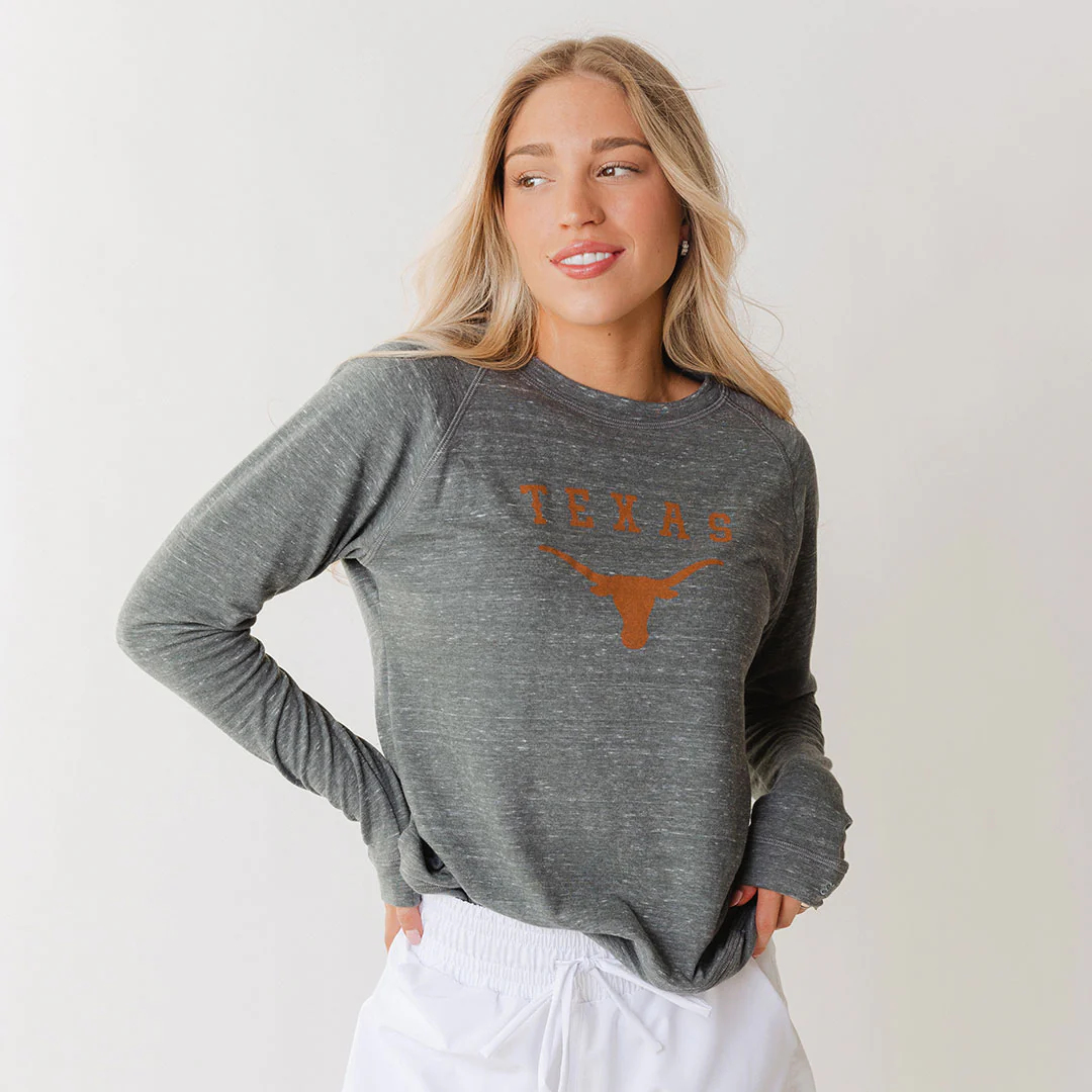 Texas Graphic Campus Crew, Heather Grey - Image 3