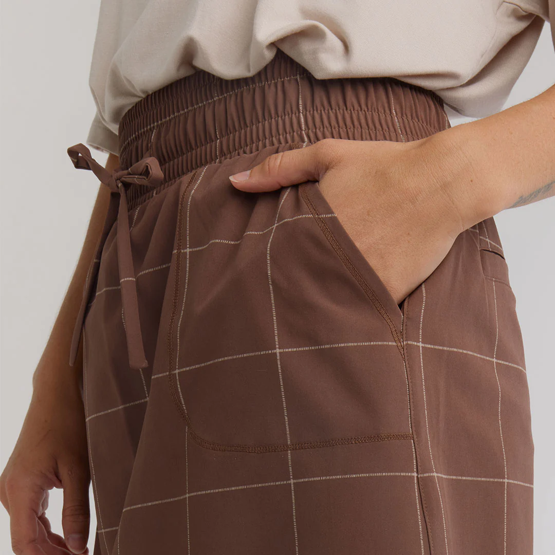 The Away Skirt, Brown/Cream Windowpane - Image 6