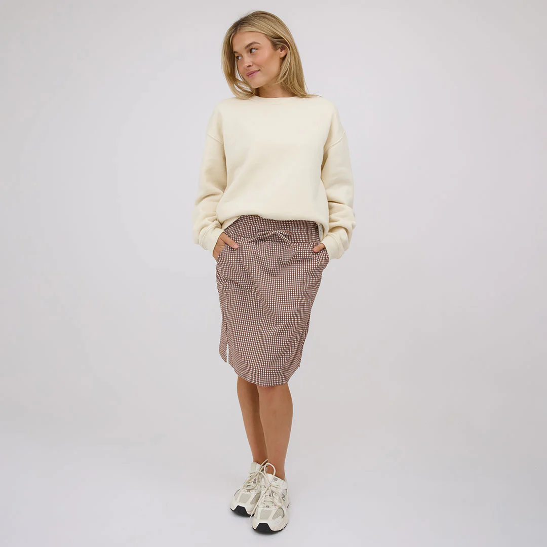 The Away Skirt, Toffee Gingham - Image 3