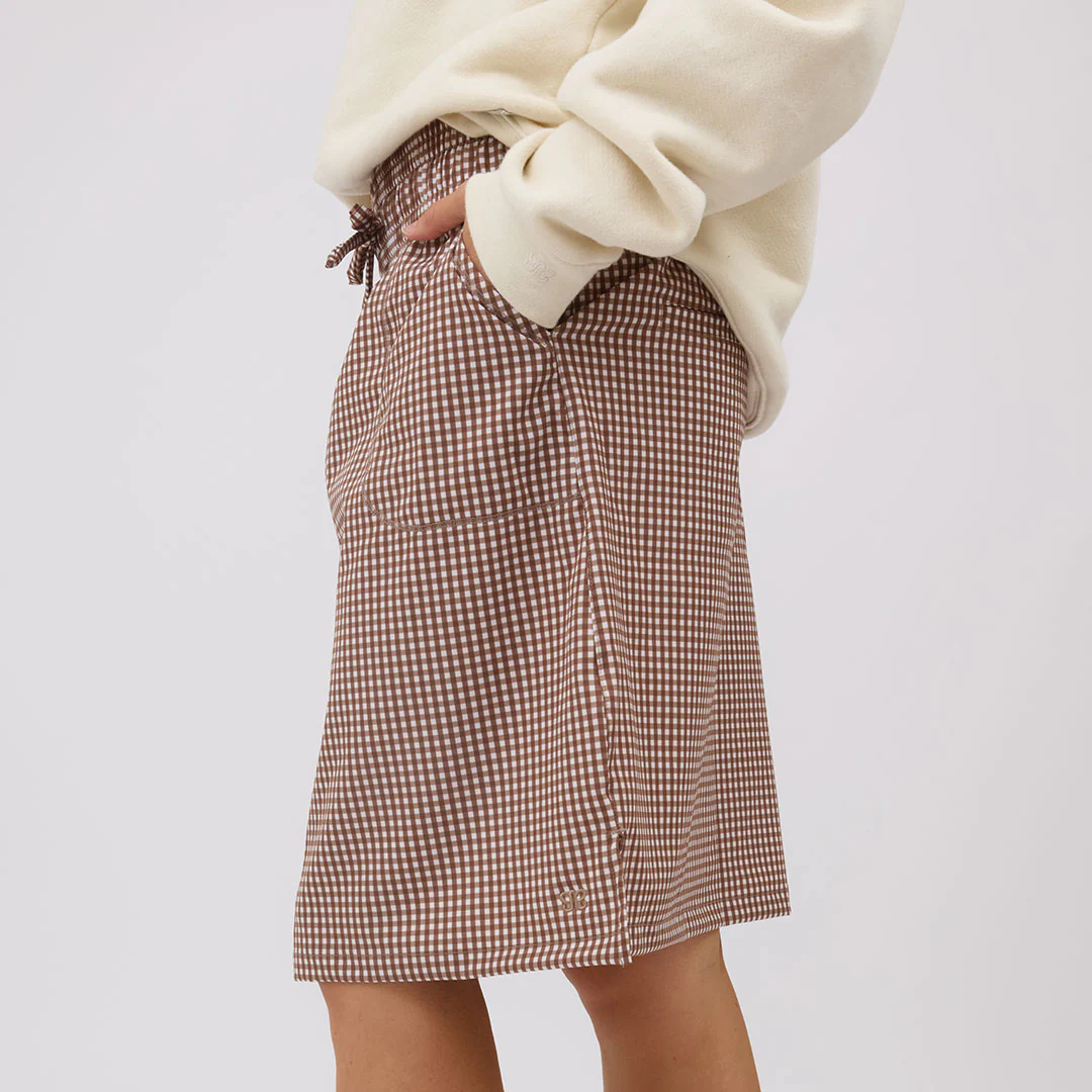 The Away Skirt, Toffee Gingham - Image 5