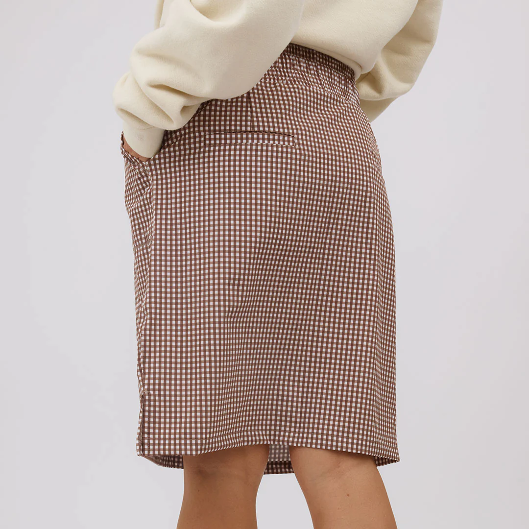 The Away Skirt, Toffee Gingham - Image 6
