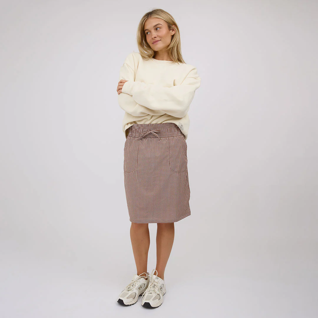 The Away Skirt, Toffee Gingham - Image 8