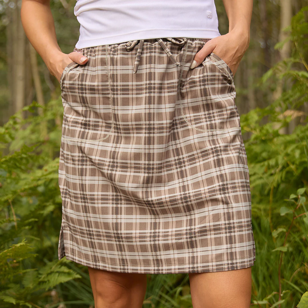 The Away Skirt, Toffee Plaid