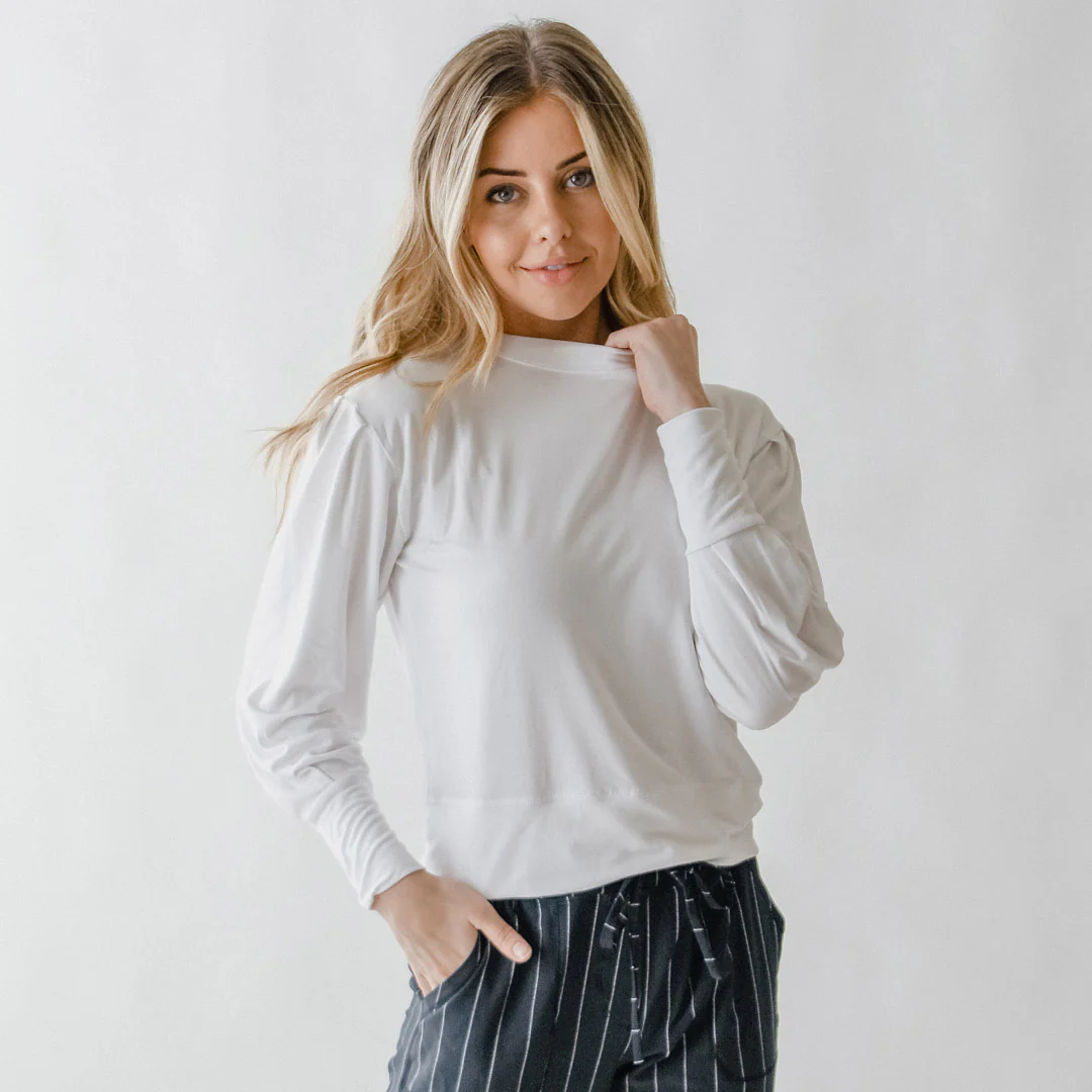 The Coco Long Sleeve, Bamboo White - Image 11