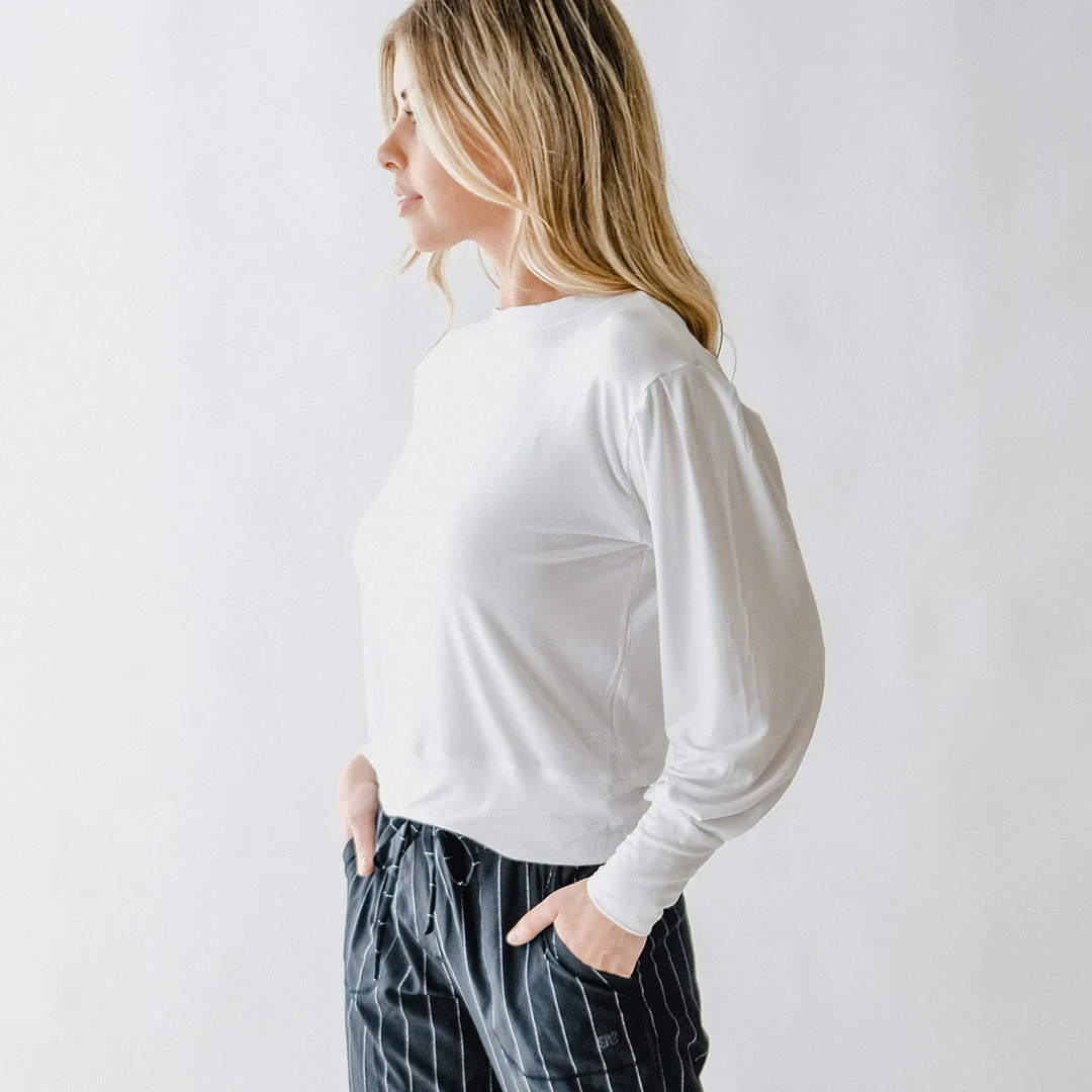 The Coco Long Sleeve, Bamboo White - Image 9