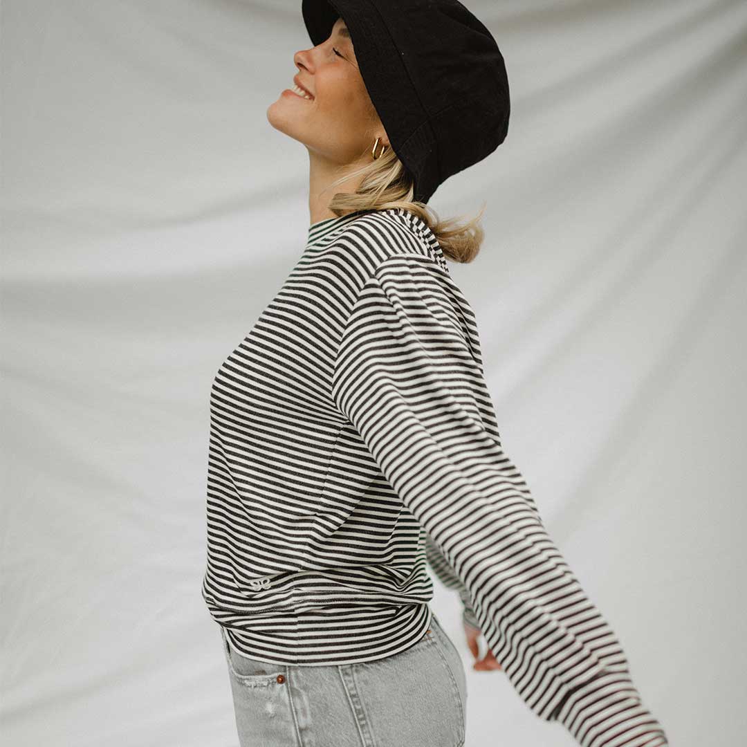 The Coco Long Sleeve, Black-White - Image 5