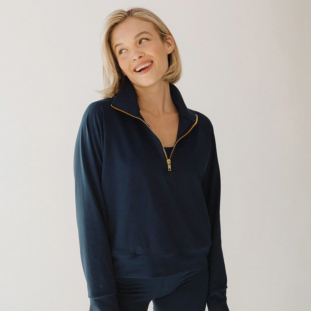 The Gotta Run 1/4 Zip, Navy - Image 2