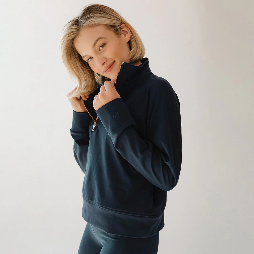 The Gotta Run 1/4 Zip, Navy - Image 4