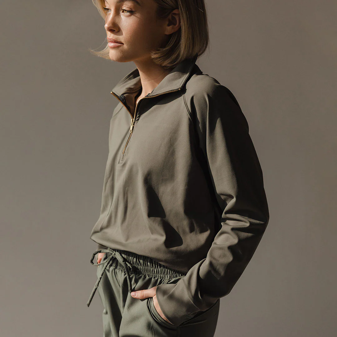 The Gotta Run 1/4 Zip, Olive - Image 4