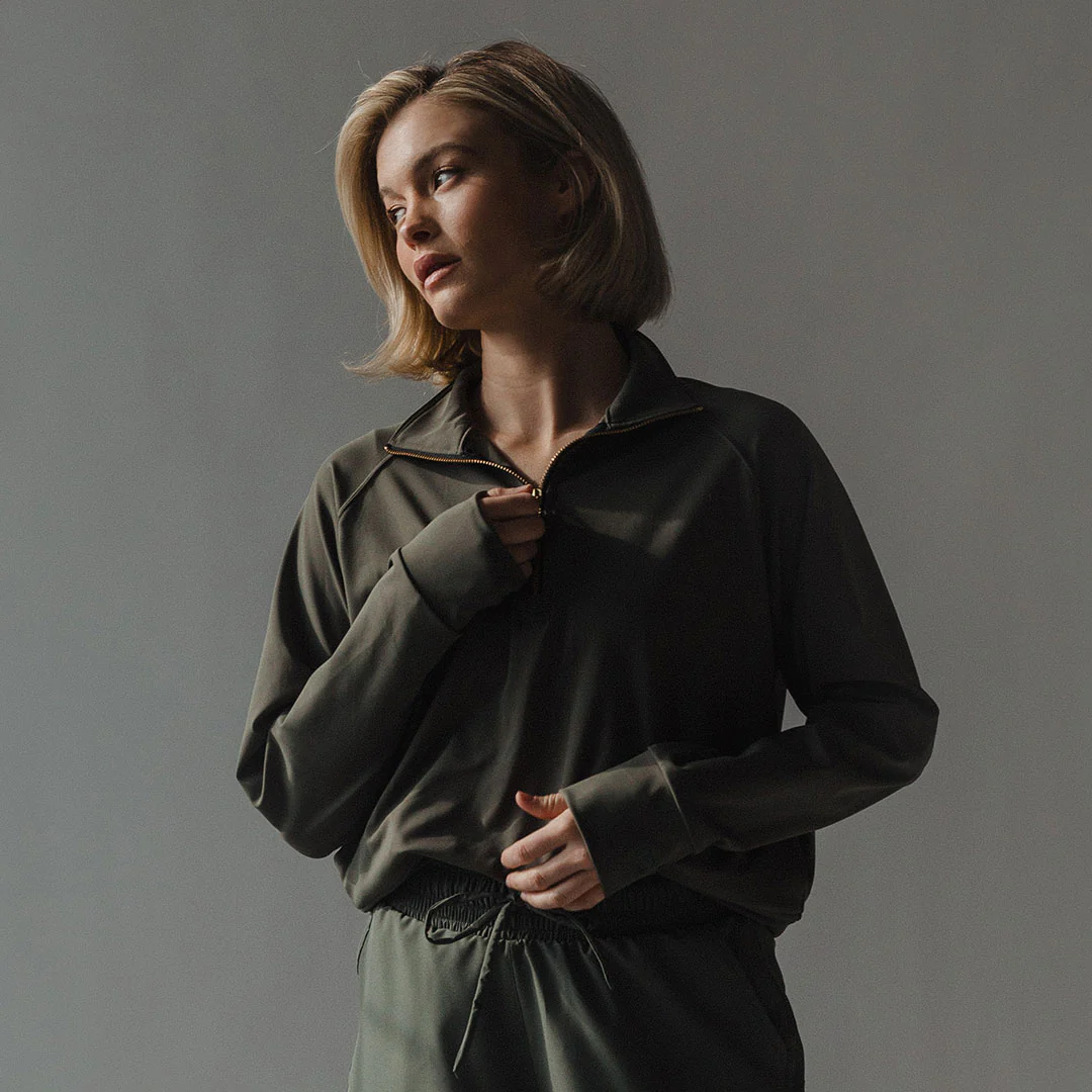 The Gotta Run 1/4 Zip, Olive - Image 7