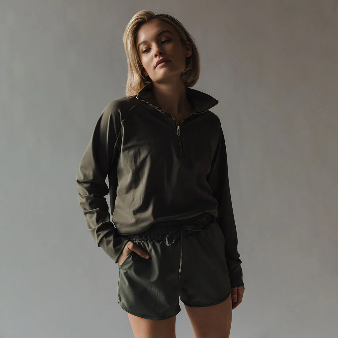 The Gotta Run 1/4 Zip, Olive - Image 8