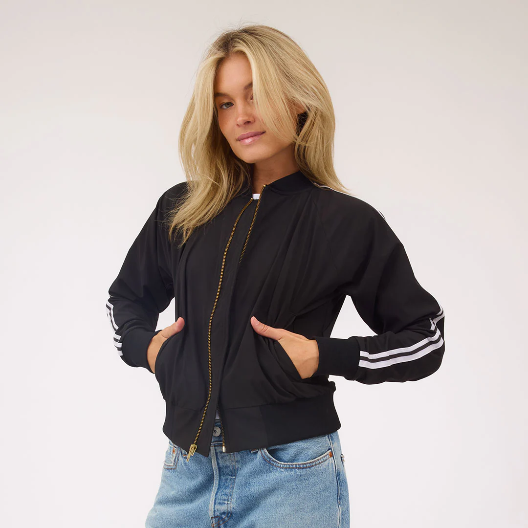 Track Bomber, Black and White Stripe - Image 3