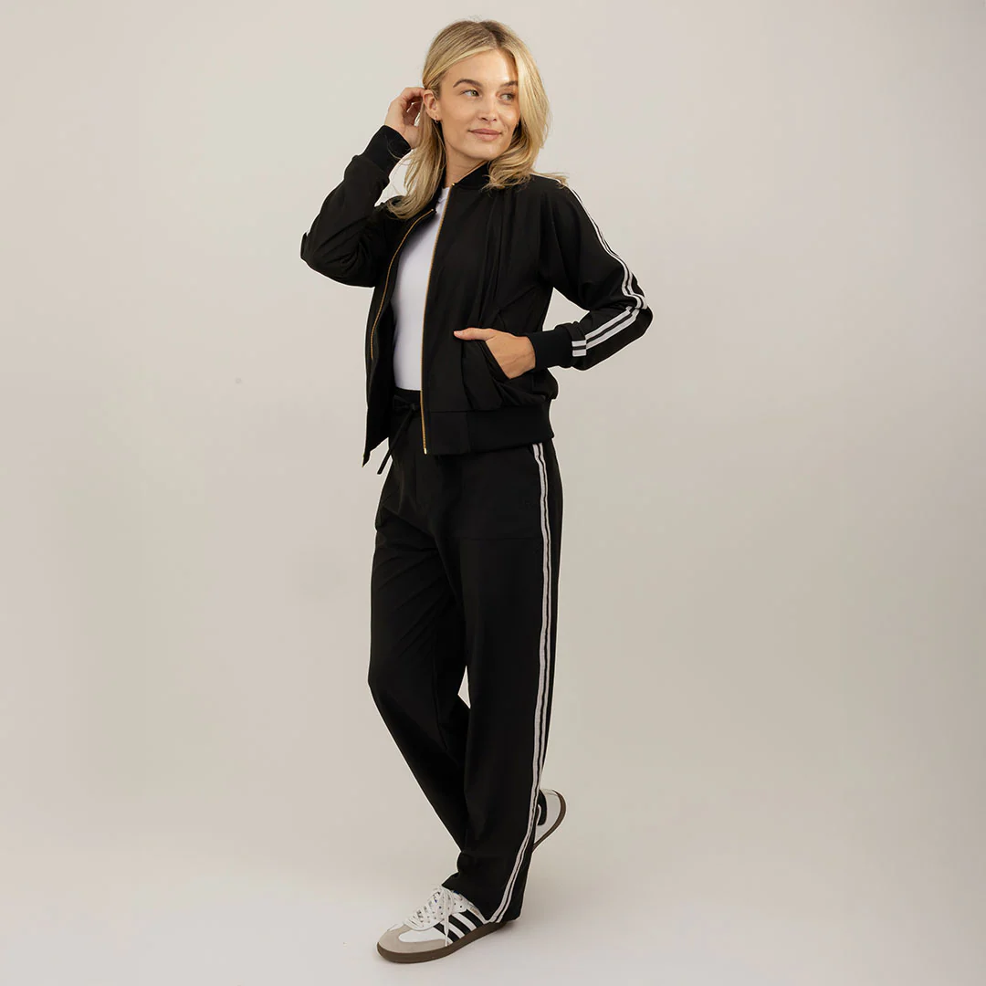 Track Bomber, Black and White Stripe - Image 7