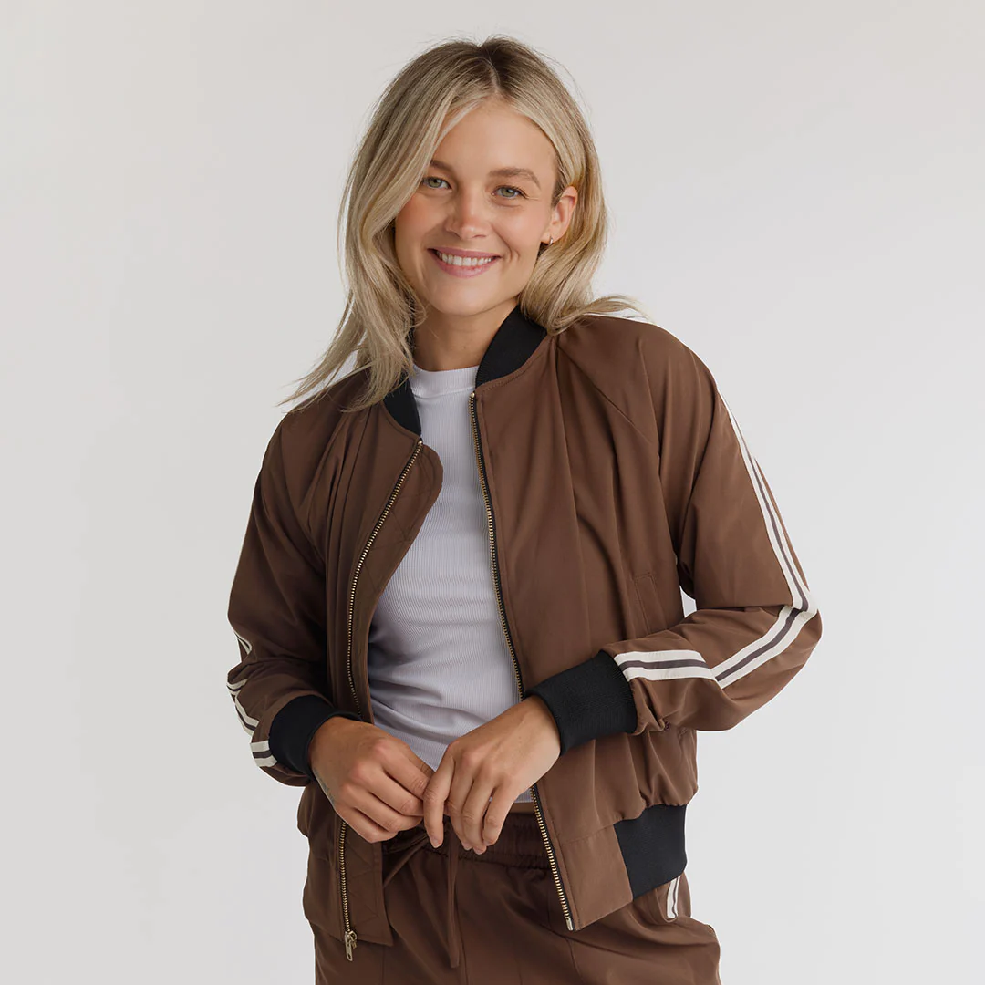Track Bomber, Coffee and Sugar Stripe - Image 3