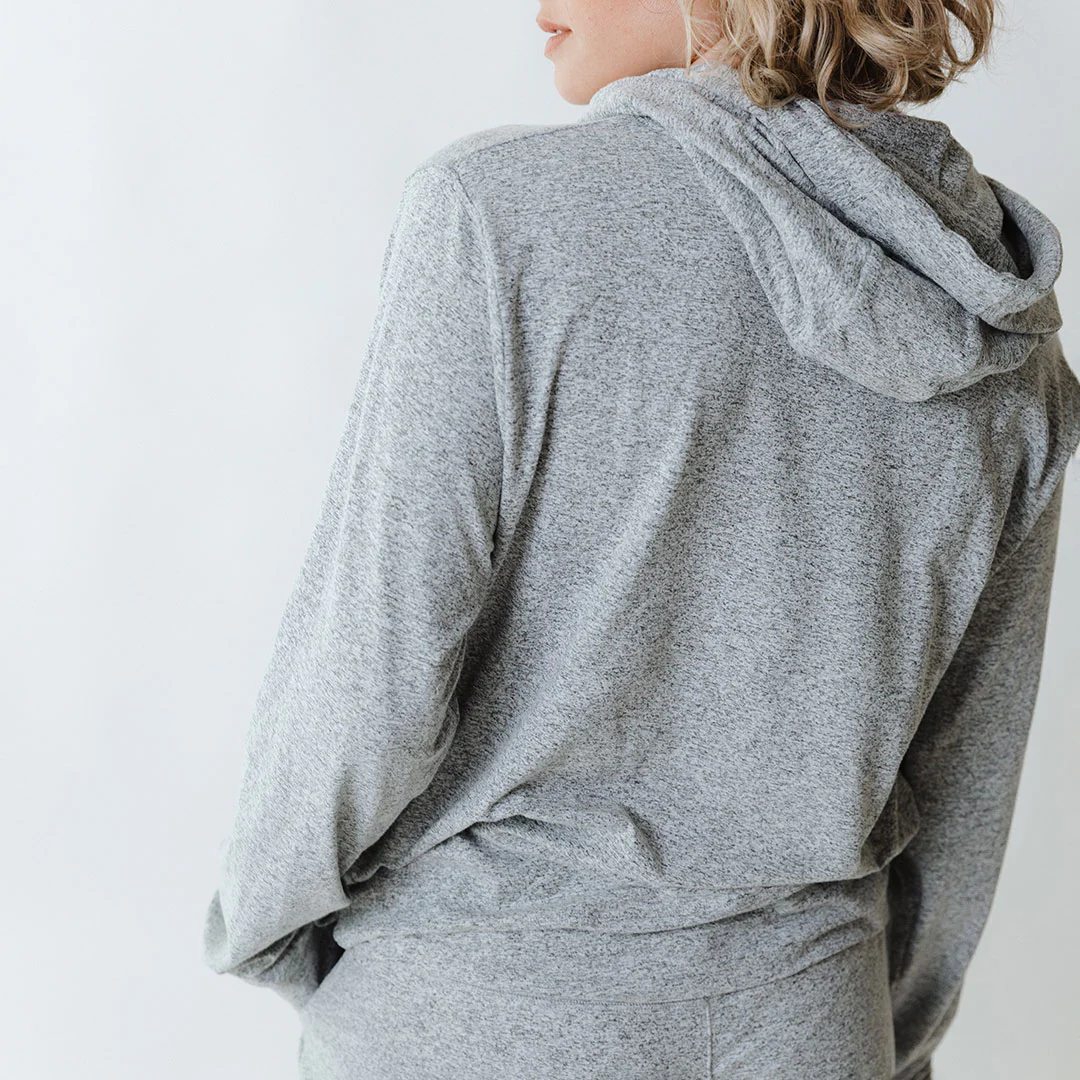 Travel Hoodie, Heather Grey - Image 3